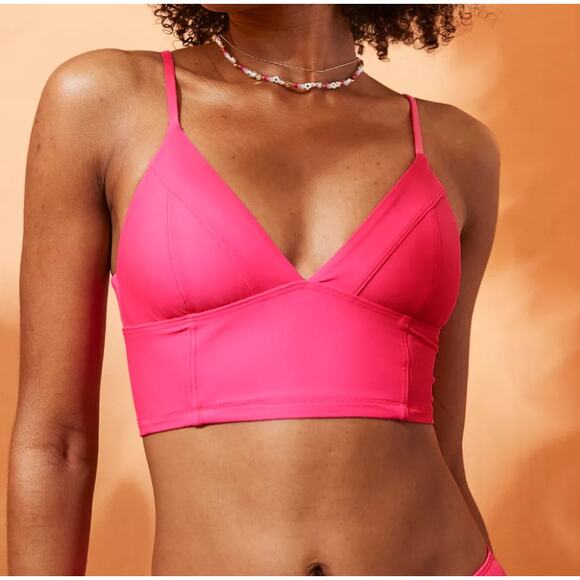 Aerie Seamed Longline Triangle Bikini Top - Picture 1 of 6
